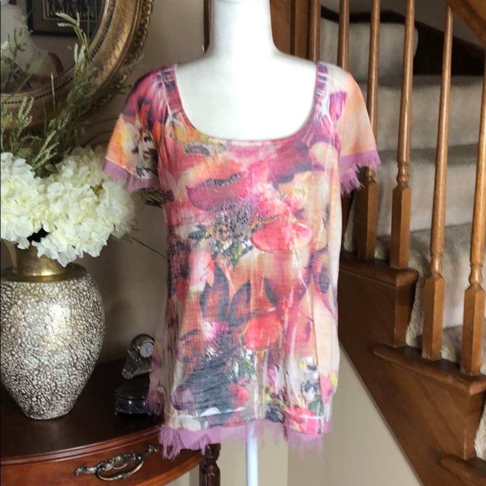 B.L.E.U. Petite small Floral blouse